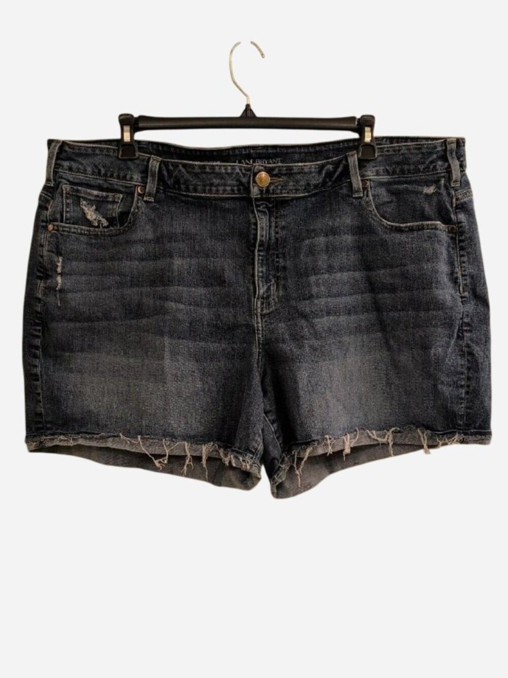 Lane Bryant Dark Blue Distressed Denim Cutoff Shorts Size 26
